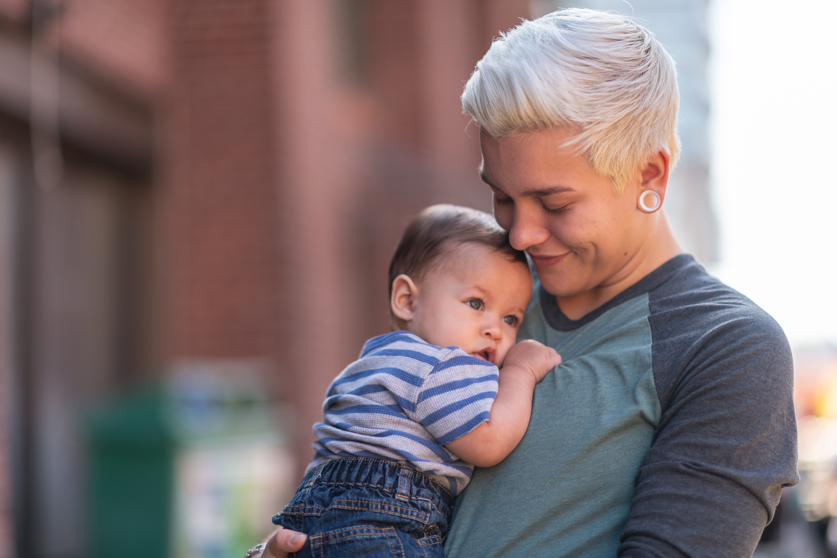 Non-Binary Parent with Baby