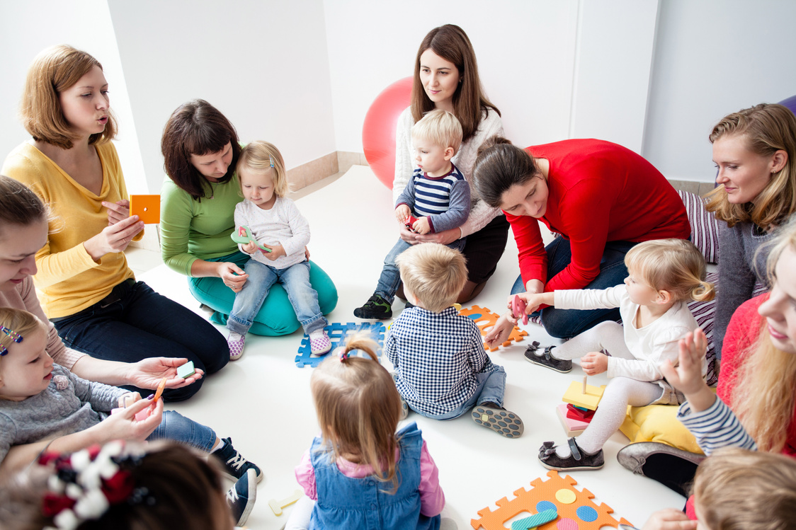 Moms and Kids Doing an Activity